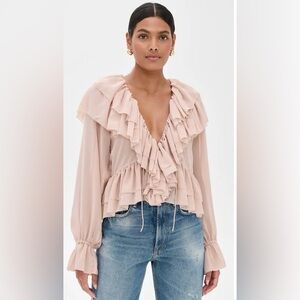 Torn by Ronny Kobo Cascading Ruffle Blouse